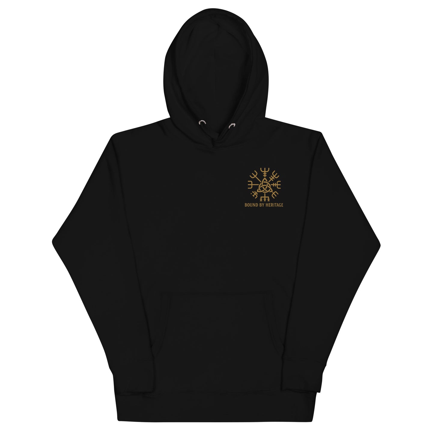 Black hoodie with Bound By Heritage chest logo – Celtic collection